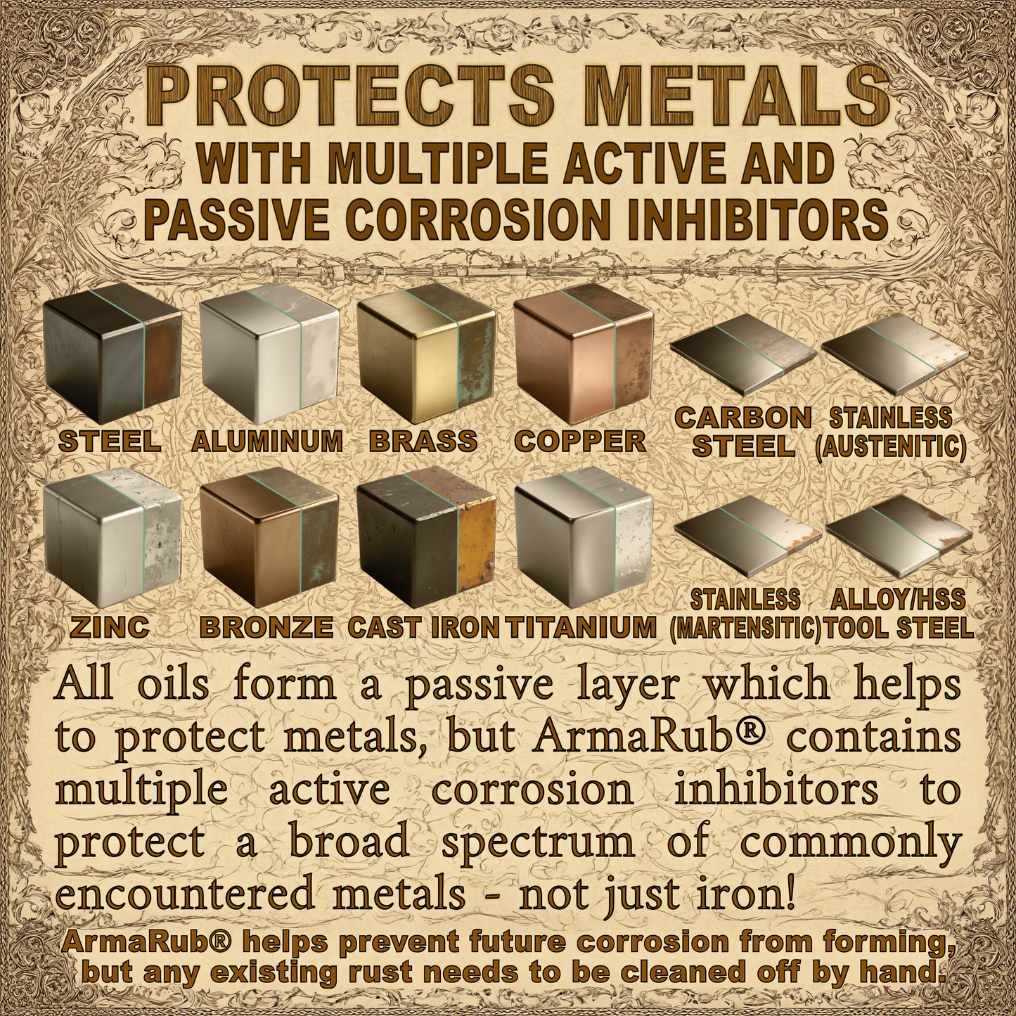 Brimshiner ArmaRub - Cleans, Lubricates, and Protects Metals, Synthetics, and Wood